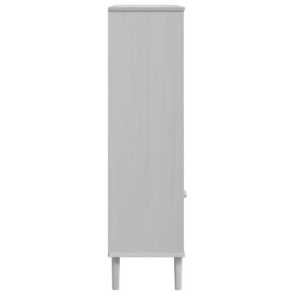 Библиотека SENJA ратанова визия бяла 90x35x130 см бор масив