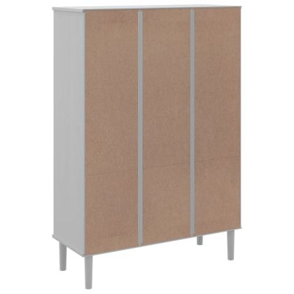 Библиотека SENJA ратанова визия бяла 90x35x130 см бор масив