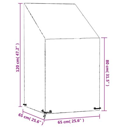Калъф за градински стол 2 бр 8 капси 65x65x80/120 см полиетилен
