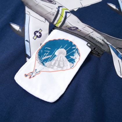 Детска тениска с дълъг ръкав, тъмносиня, 92