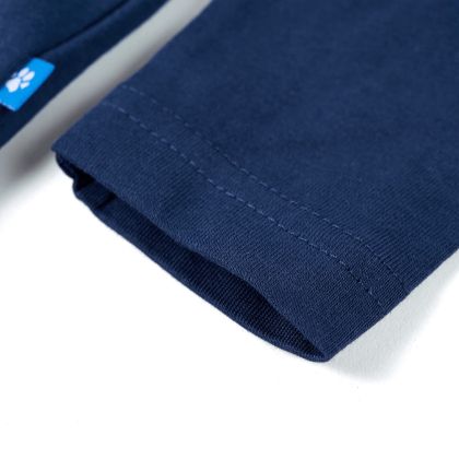 Детска тениска с дълъг ръкав, тъмносиня, 92