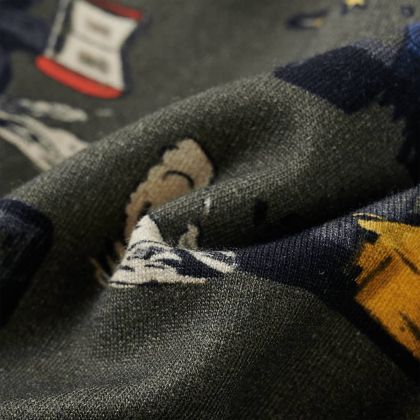 Детски суитшърт с принт, каки, 92