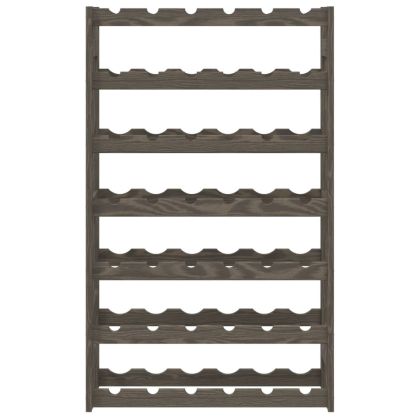 Стойка за вино за 42 бутилки, сива, бор масив