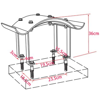 Шапка за комин, неръждаема стомана, 40 x 40 x 36 см