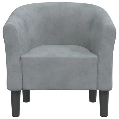 Объл фотьойл, тъмносив, кадифе