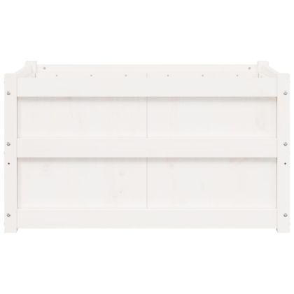 Градински сандъци, 2 бр, бели, борово дърво масив