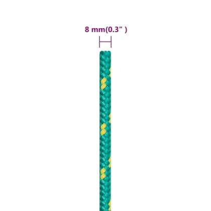 Въже за лодка зелено 8 мм 250 м полипропилен