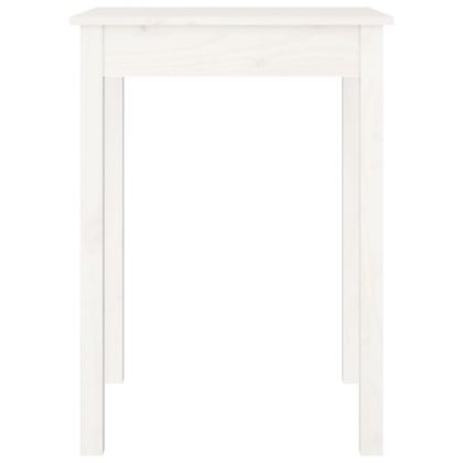 Трапезна маса,Бяло,55x55x75см, борово дърво масив