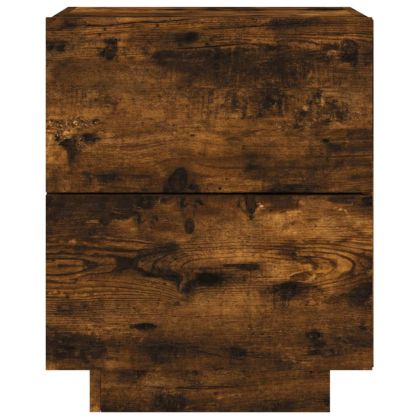 Нощно шкафче с LED осветление, опушен дъб, инженерно дърво