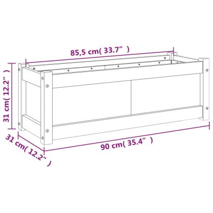 Градински сандък, 90x31x31 см, дугласко дърво масив