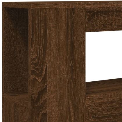 LED горна табла, кафяв дъб, 100x18,5x103,5 см, инженерно дърво