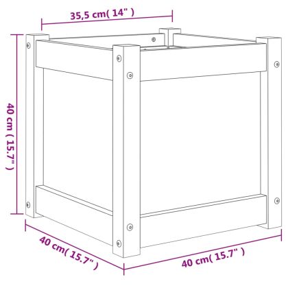 Градинска кашпа 40x40x40 см импрегниран бор