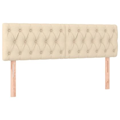 Табла за легло, кремава, 144x7x78/88 см, плат