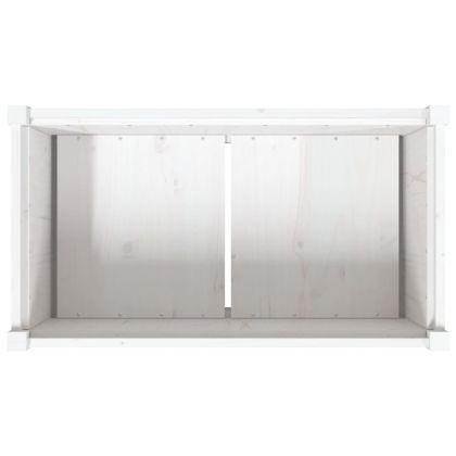 Градински сандък, бял, 90x50x70 см, бор масив