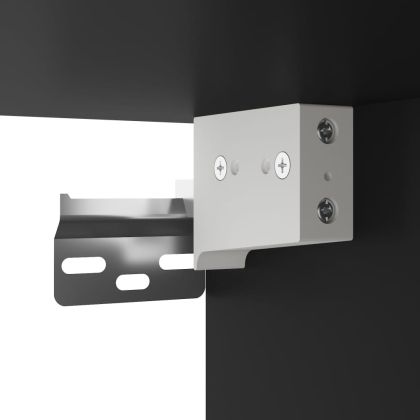 Нощно шкафче за стена с LED светлини, черно