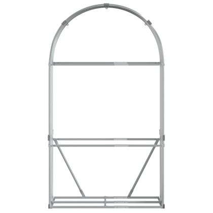 Поставка за дърва, сребрист, 120x45x210 см, поцинкована стомана