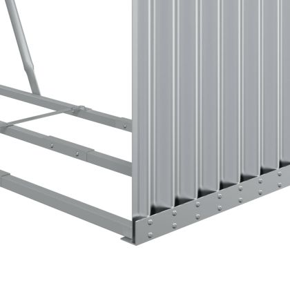 Поставка за дърва, сребрист, 120x45x210 см, поцинкована стомана