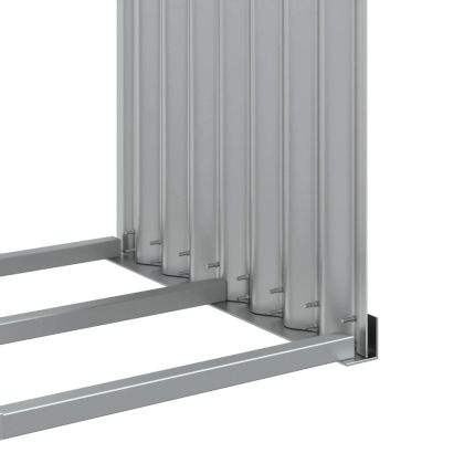 Поставка за дърва, светлосив, 120x45x210см, поцинкована стомана