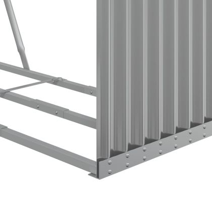 Поставка за дърва, светлосив, 120x45x210см, поцинкована стомана