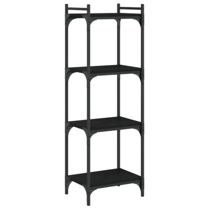 Библиотека 4 рафта черна 40x30x120 см инженерно дърво