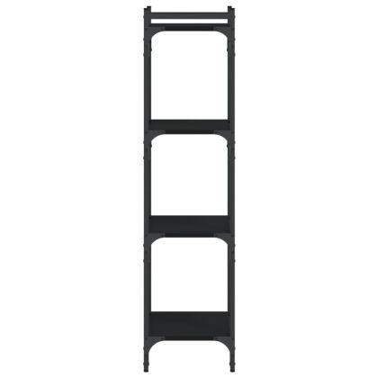 Библиотека 4 рафта черна 40x30x120 см инженерно дърво