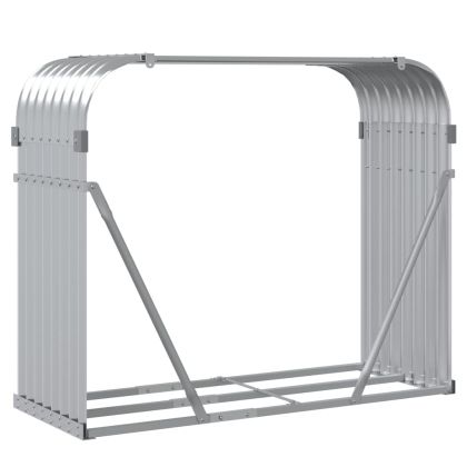Поставка за дърва, сребрист, 120x45x100 см, поцинкована стомана