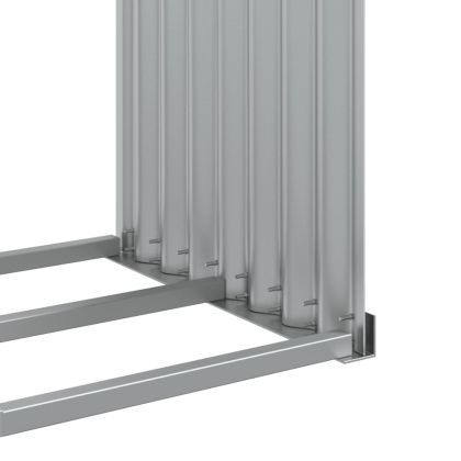 Поставка за дърва, сребрист, 120x45x100 см, поцинкована стомана