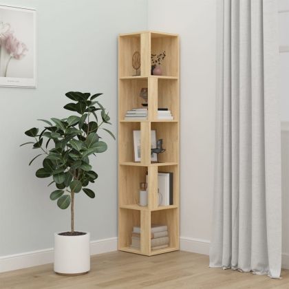 Ъглов шкаф, дъб сонома, 33x33x164,5 см, инженерно дърво