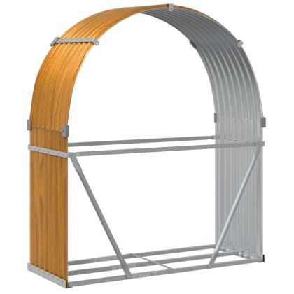 Поставка за дърва, дървесен вид, 120x45x140 см, стомана