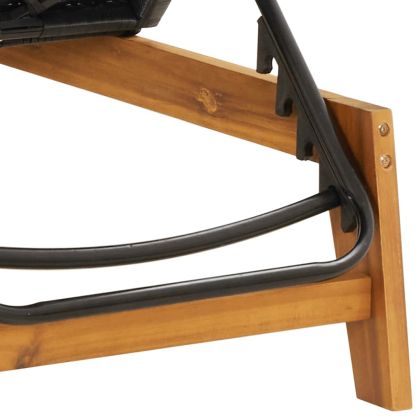 Шезлонги с шалтета, 2 бр, полиратан и акациево дърво масив