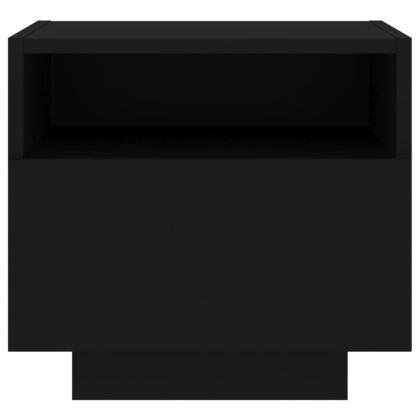 Нощно шкафче с LED осветление, черно, 40x39x37 см