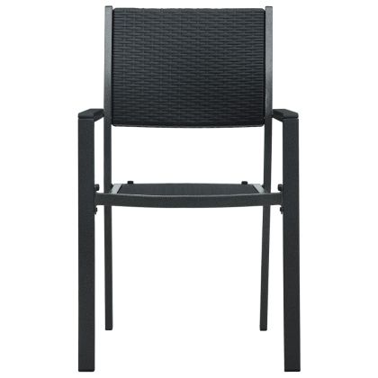 Градински трапезен комплект, 7 части, черен