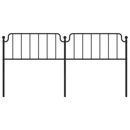 Метална резервна табла за легло, черна, 193 см