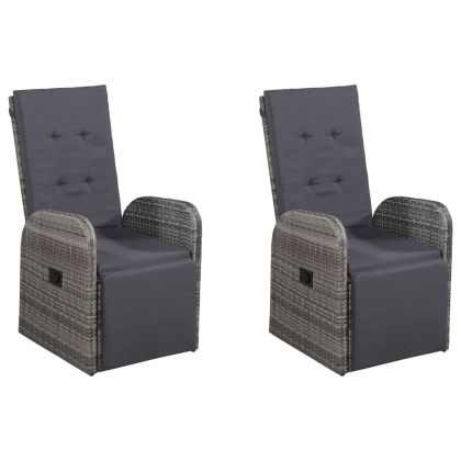 Градински трапезен комплект, 7 части, сив