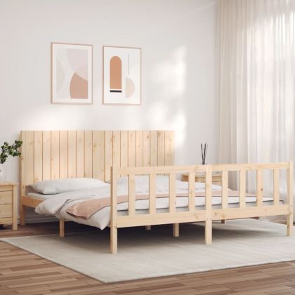 Рамка за легло с табла Super King Size дърво масив