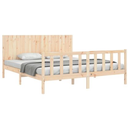 Рамка за легло с табла Super King Size дърво масив