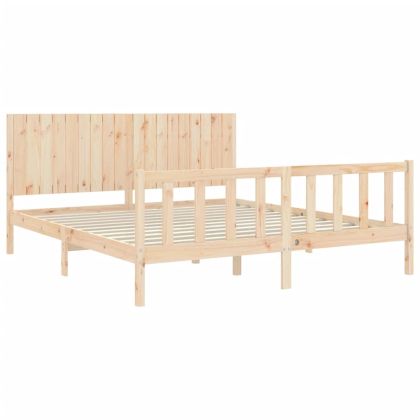 Рамка за легло с табла Super King Size дърво масив