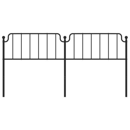 Метална резервна табла за легло, черна, 200 см