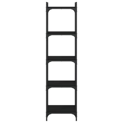 Библиотека 5 рафта черна 40x30x154 см инженерно дърво