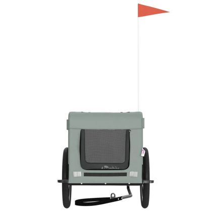 Ремарке за колело за любимци сив и черен Оксфорд плат и желязо