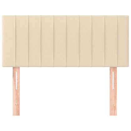 Горна табла за легло, кремава, 100x5x78/88 см, плат