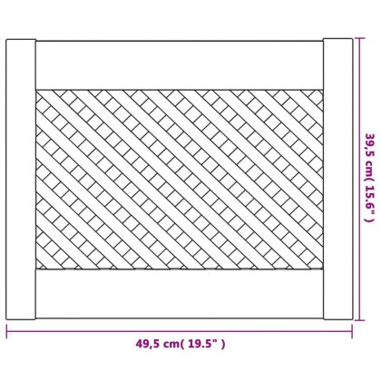 Врати за шкафове с решетен дизайн 2 бр 49,5x39,5 см бор масив