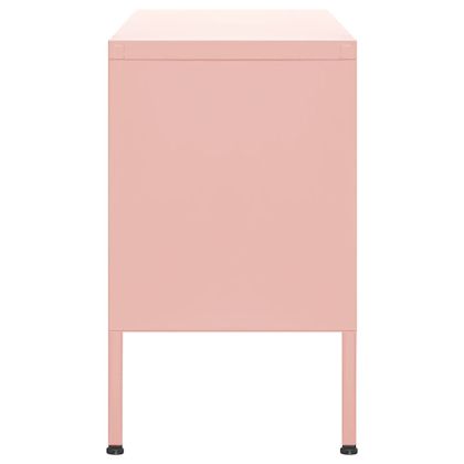 ТВ шкаф, розов, 105x35x50 см, стомана