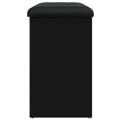 Пейка за обувки, черна, 82x32x50 см, инженерно дърво