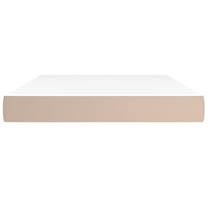Матрак с покет пружини средна твърдост капучино 140x190x20 см изкуствена кожа