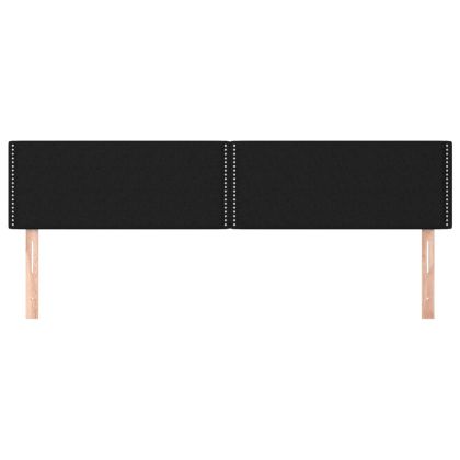 Горни табли за легло, 2 бр, черни, 80x5x78/88 см, плат