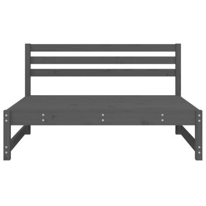 Градински средни дивани 2 бр сиви 120x80 см борово дърво масив