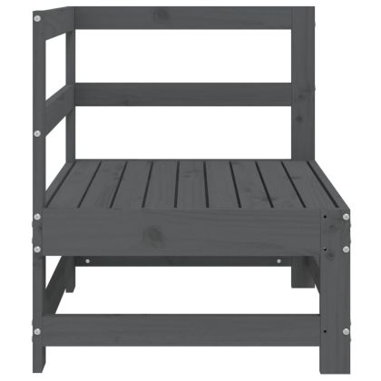 Градински ъглов диван, сив, бор масив