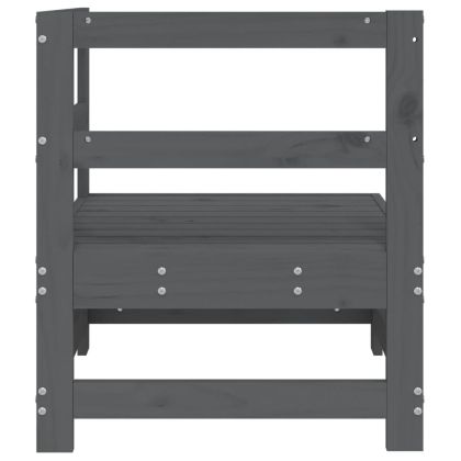 Градински ъглов диван, сив, бор масив