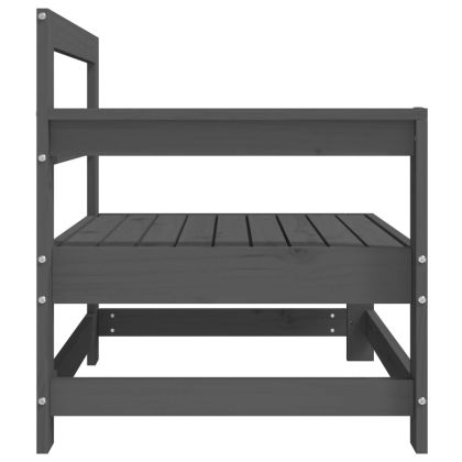 Градински ъглов диван, сив, бор масив